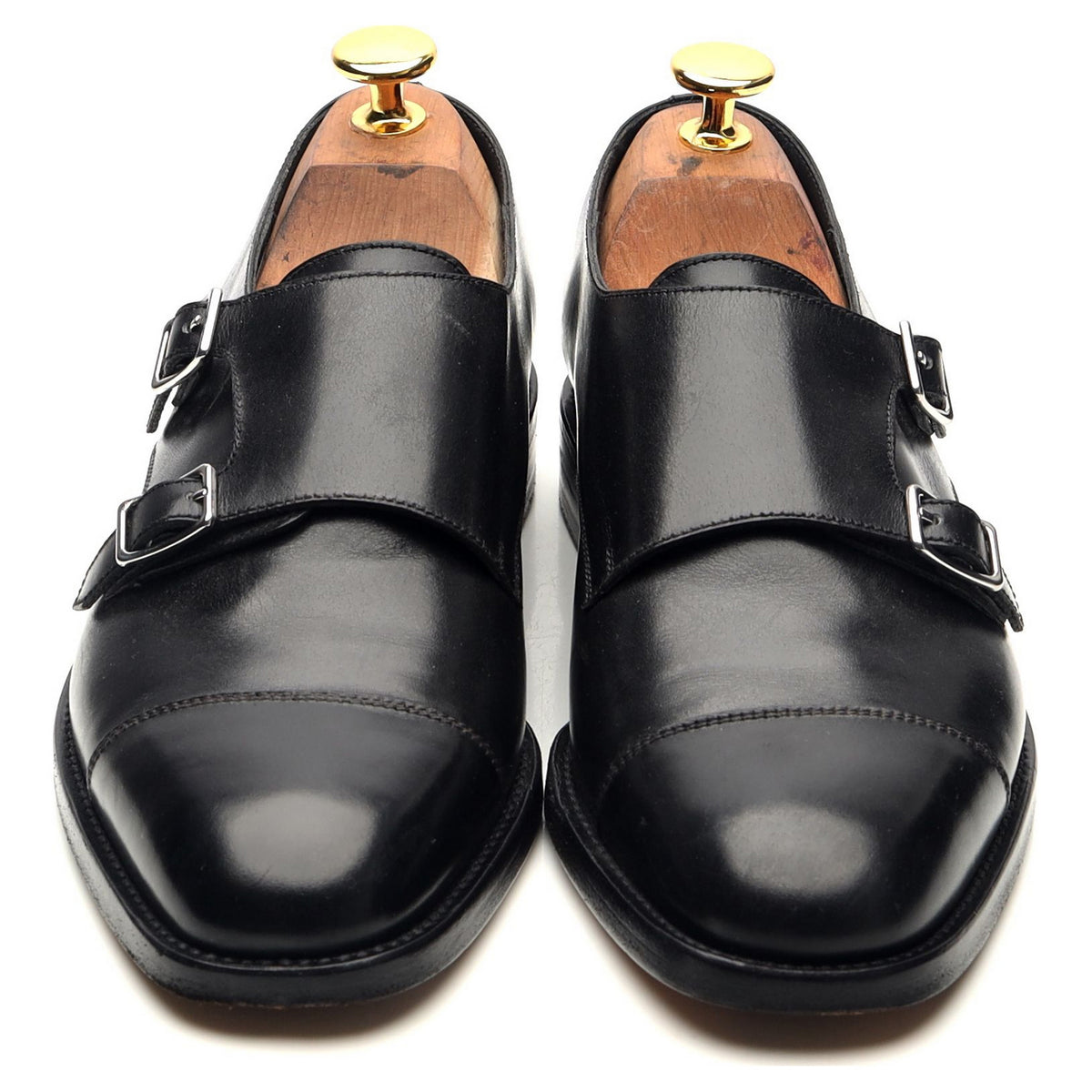 &#39;Women&#39;s&#39; Black Leather Double Monk Strap UK 4.5 D