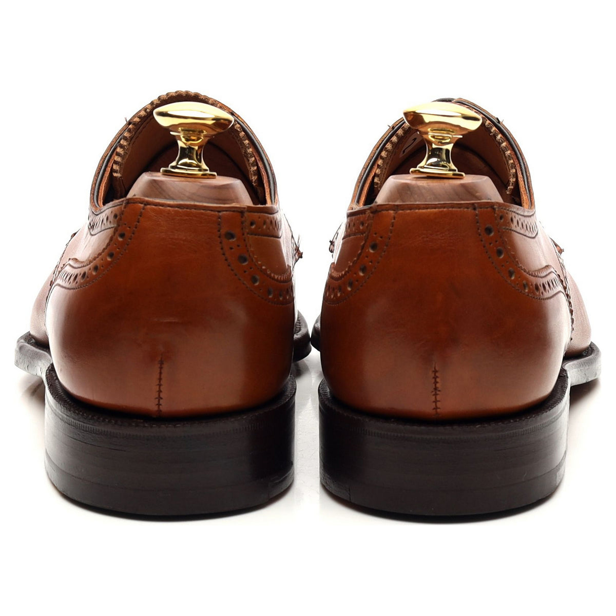 &#39;Randolph&#39; Tan Brown Leather Derby Brogues UK 6 F