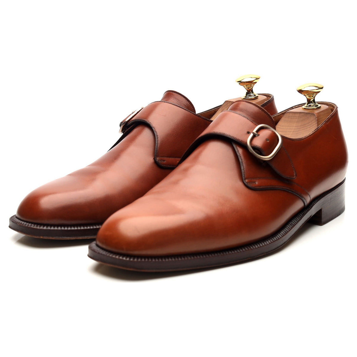 Tan Brown Leather Monk Strap UK 7.5