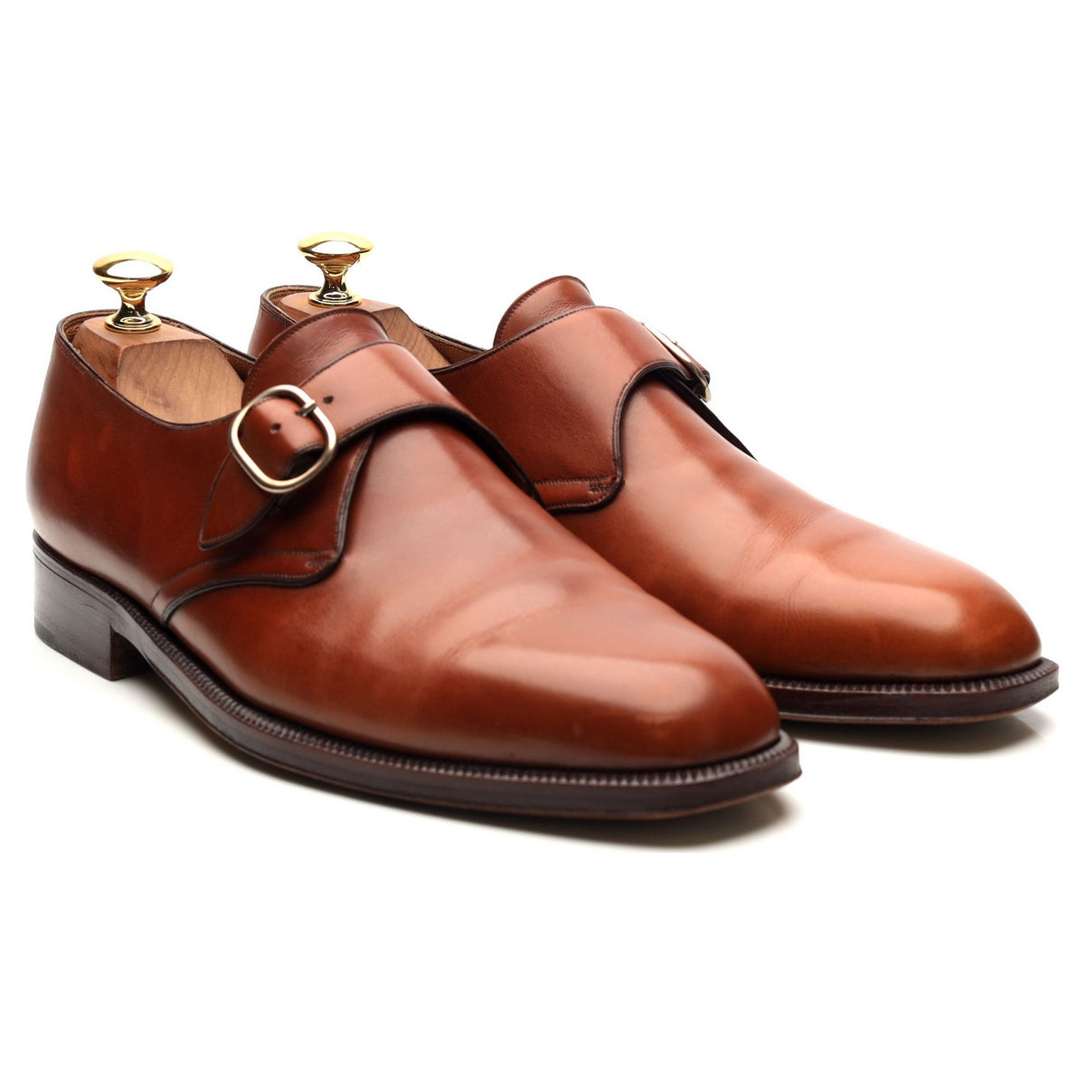 Tan Brown Leather Monk Strap UK 7.5