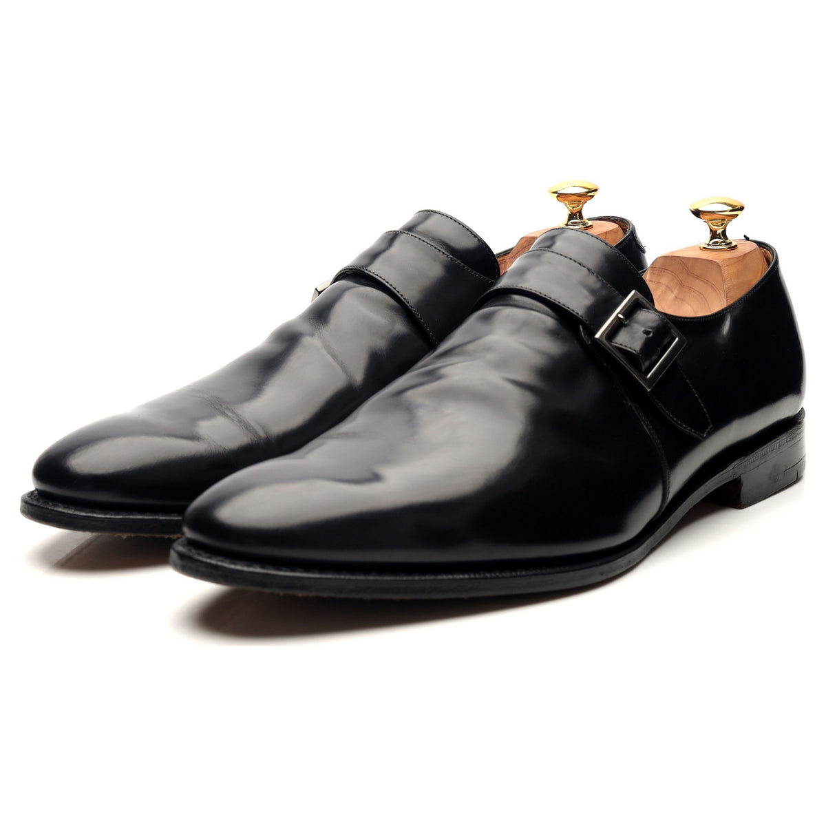 &#39;Tokyo&#39; Black Leather Monk Strap UK 12 F