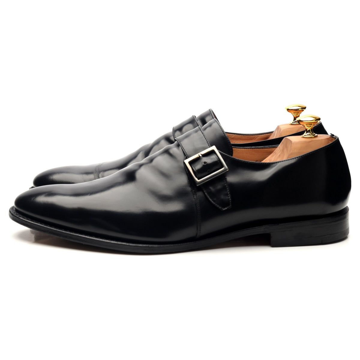 &#39;Tokyo&#39; Black Leather Monk Strap UK 12 F