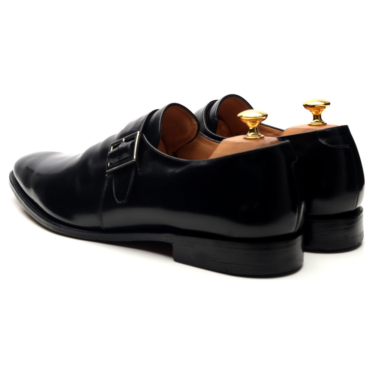 &#39;Tokyo&#39; Black Leather Monk Strap UK 12 F