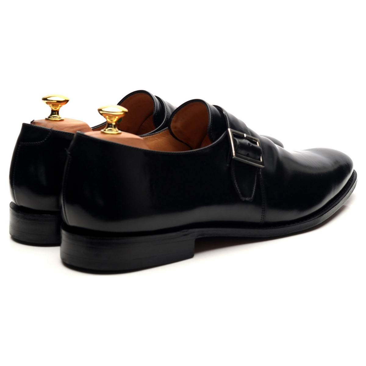 &#39;Tokyo&#39; Black Leather Monk Strap UK 12 F