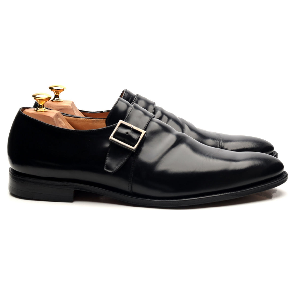 &#39;Tokyo&#39; Black Leather Monk Strap UK 12 F