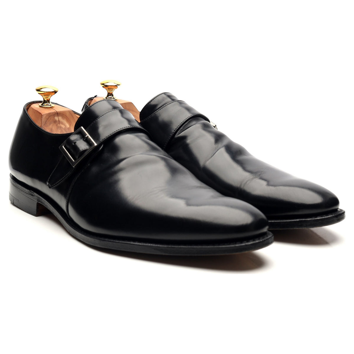 &#39;Tokyo&#39; Black Leather Monk Strap UK 12 F