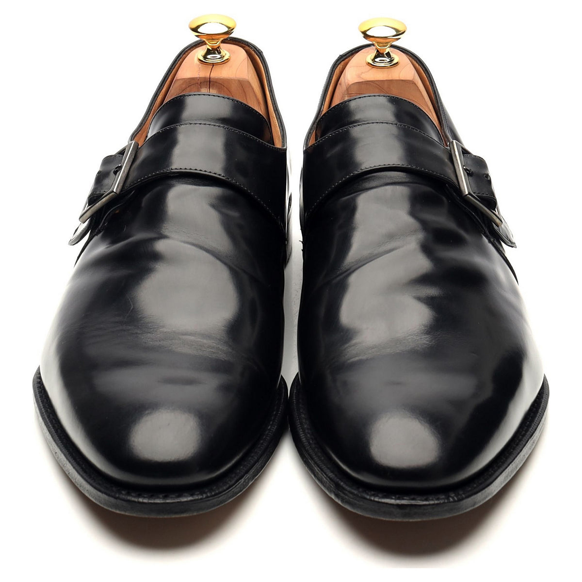 &#39;Tokyo&#39; Black Leather Monk Strap UK 12 F