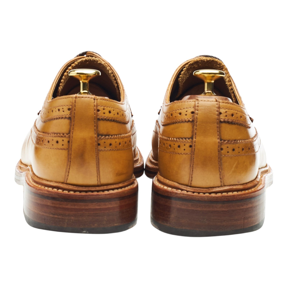 Tan Brown Leather Derby Brogues UK 8 G