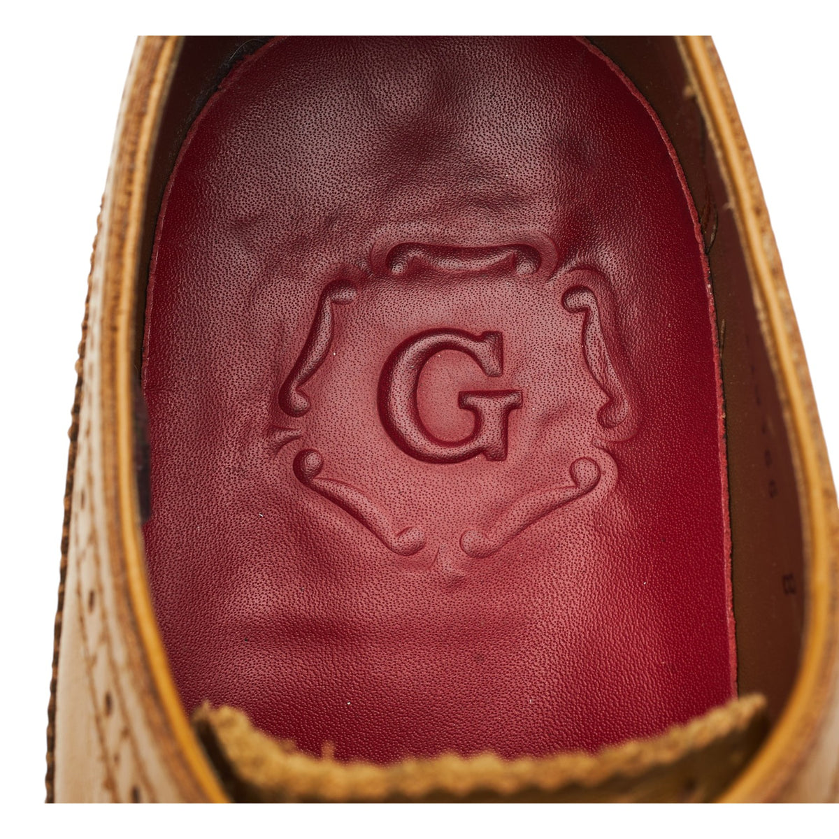 Tan Brown Leather Derby Brogues UK 8 G