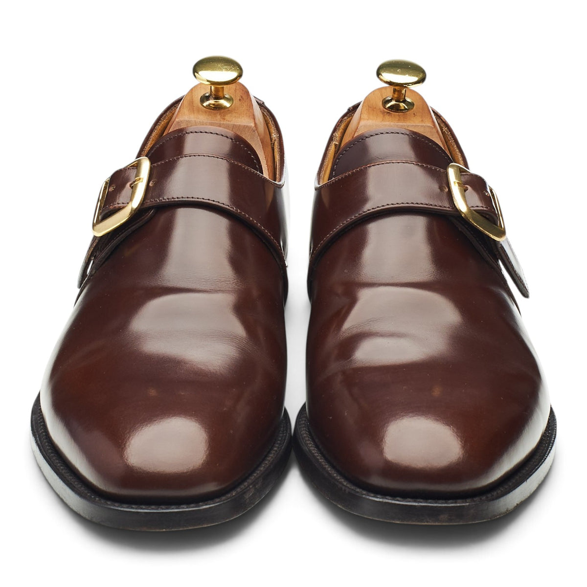 'Cardiff' Brown Leather Monk Strap UK 8 F