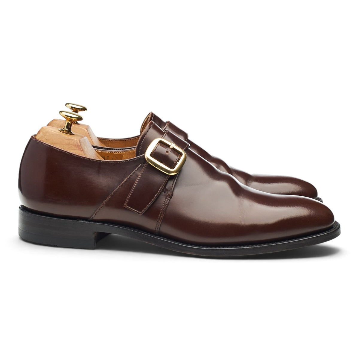 'Cardiff' Brown Leather Monk Strap UK 8 F