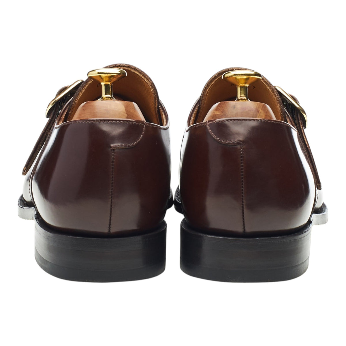 'Cardiff' Brown Leather Monk Strap UK 8 F