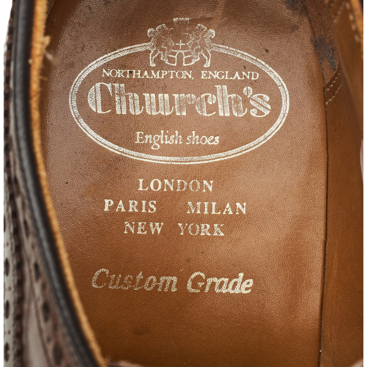'Grafton' Dark Brown Leather Derby Brogues UK 9 F