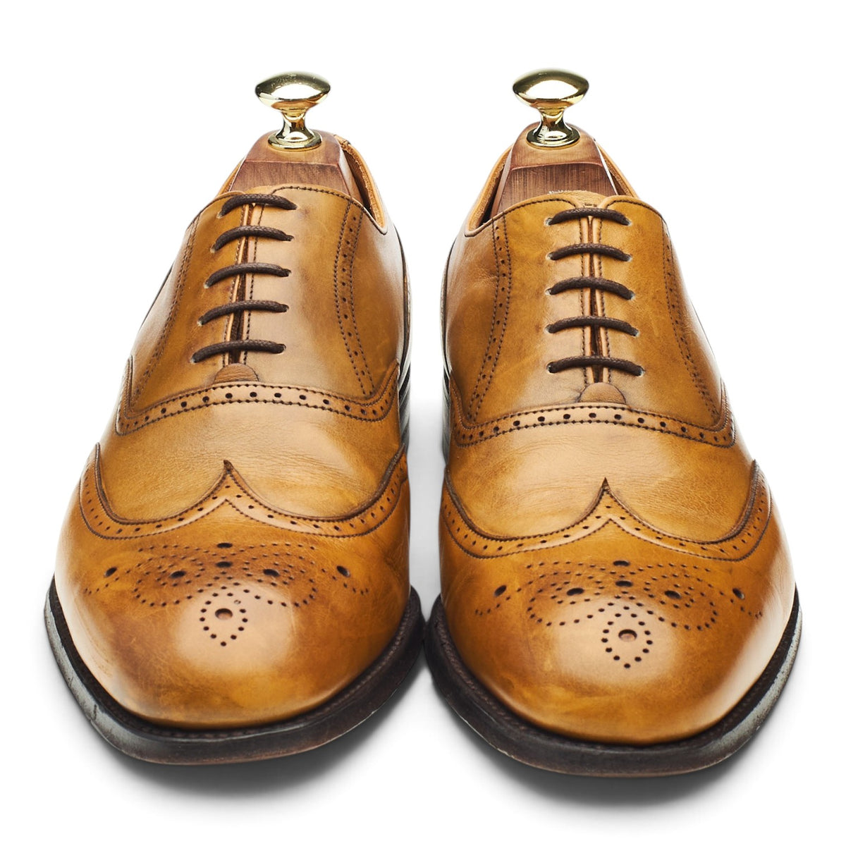 Tan Brown Leather Oxford Brogues UK 8 F