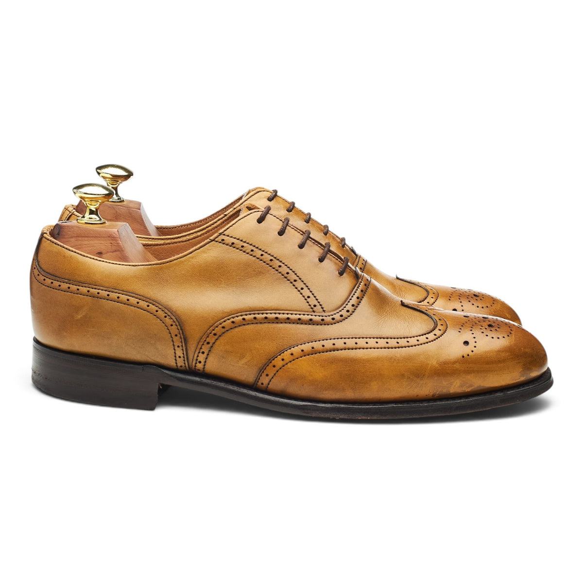 Tan Brown Leather Oxford Brogues UK 8 F