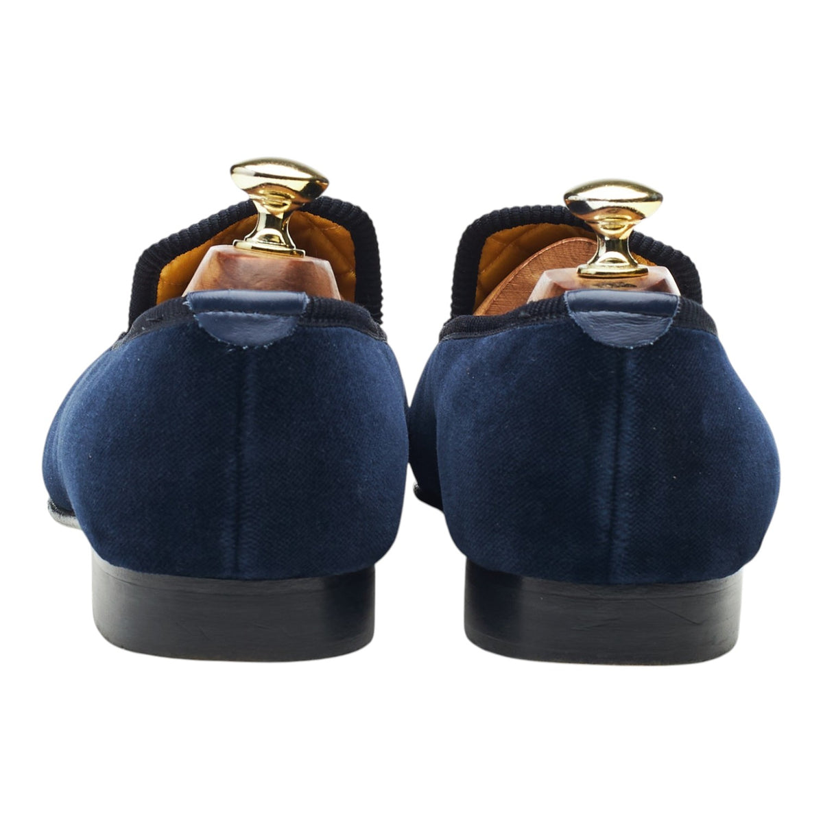'Albert' Navy Blue Velvet Slippers UK 8