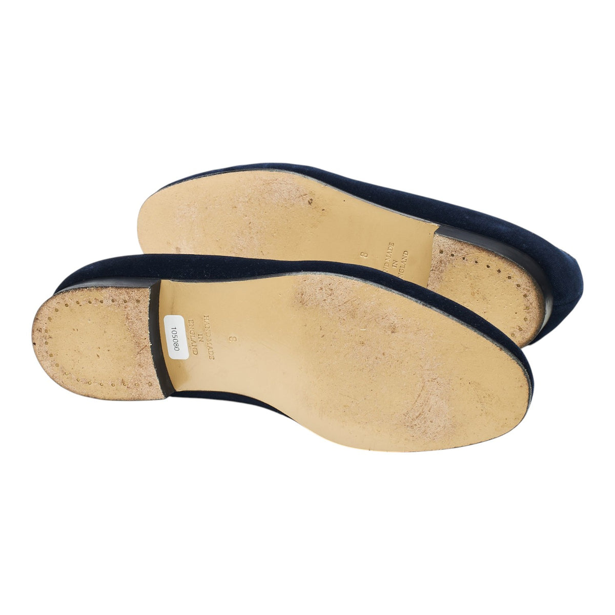 'Albert' Navy Blue Velvet Slippers UK 8