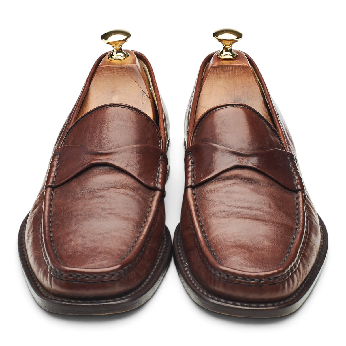 'Bolzano' Brown Leather Loafers UK 8.5 F