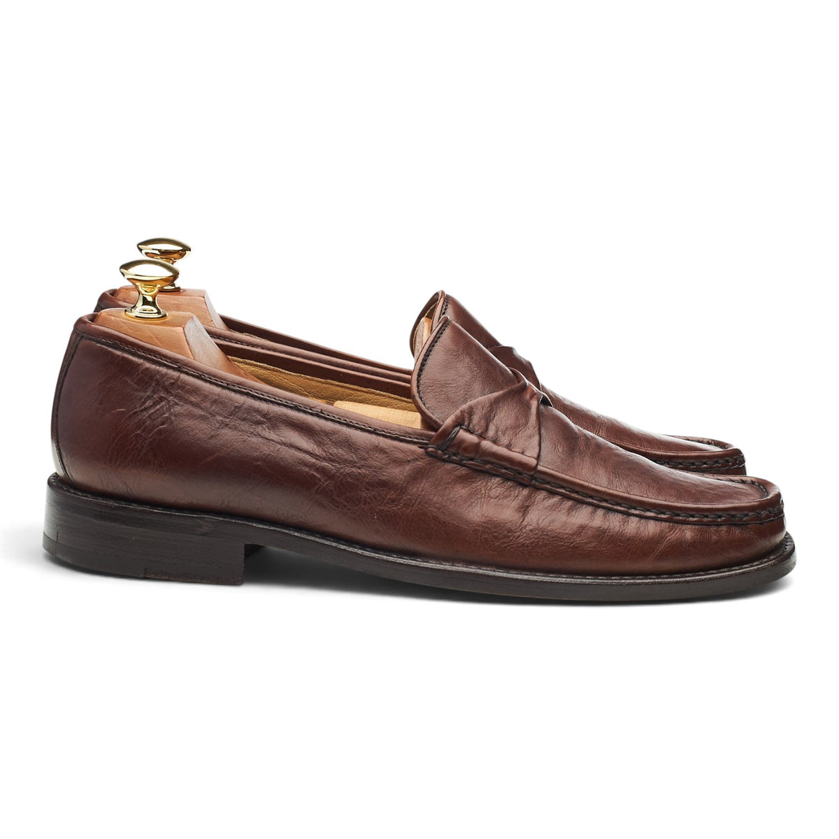 'Bolzano' Brown Leather Loafers UK 8.5 F