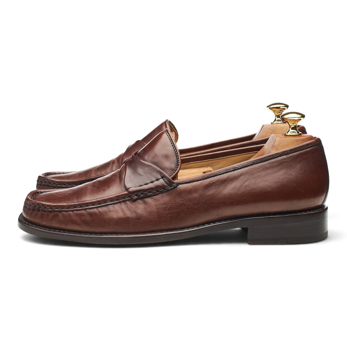 'Bolzano' Brown Leather Loafers UK 8.5 F