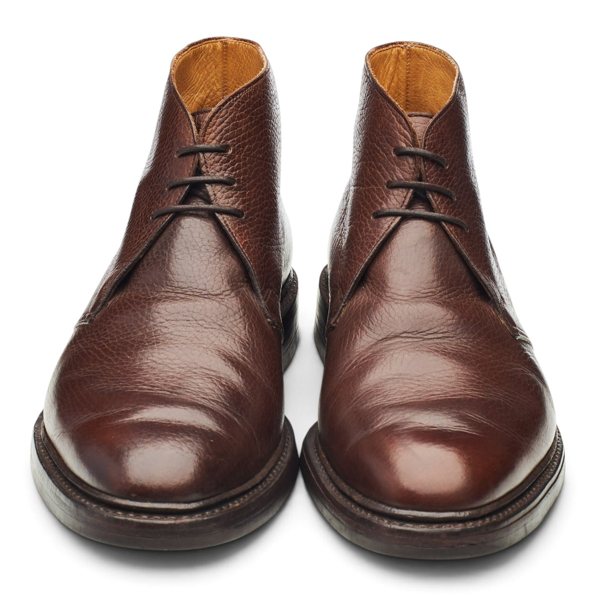 'Brecon' Dark Brown Grain Leather Chukka Boots UK 7.5 G