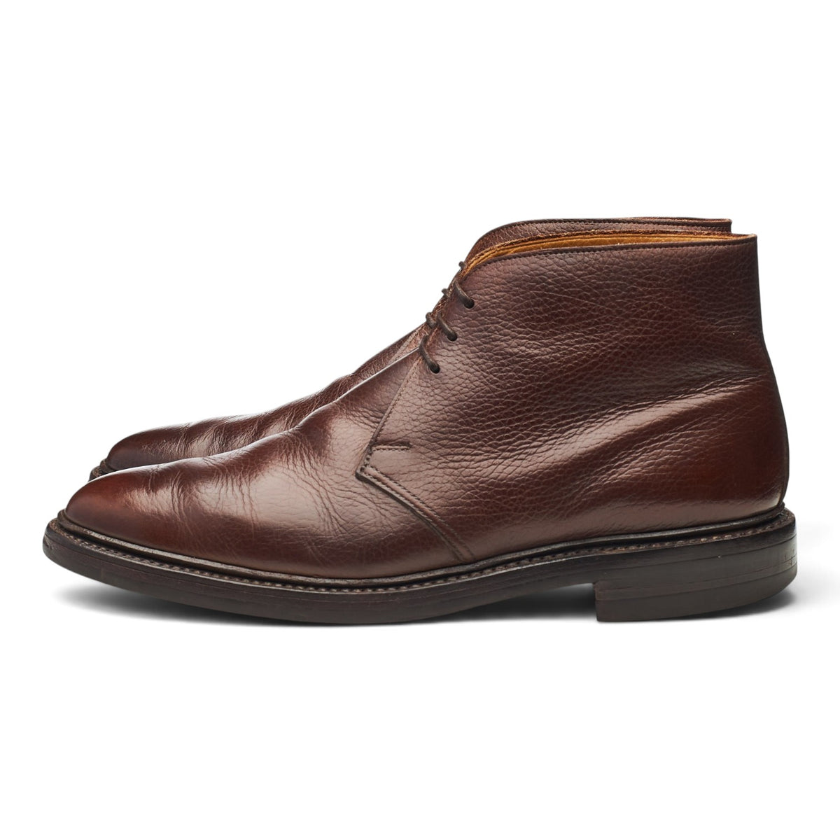 'Brecon' Dark Brown Grain Leather Chukka Boots UK 7.5 G