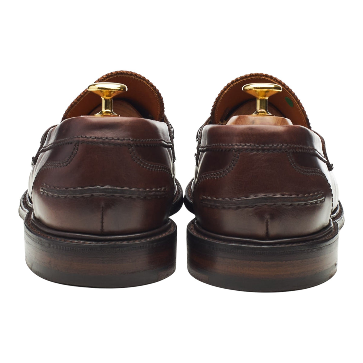 'Dorking' Dark Brown Leather Split Toe Loafers UK 8.5 F