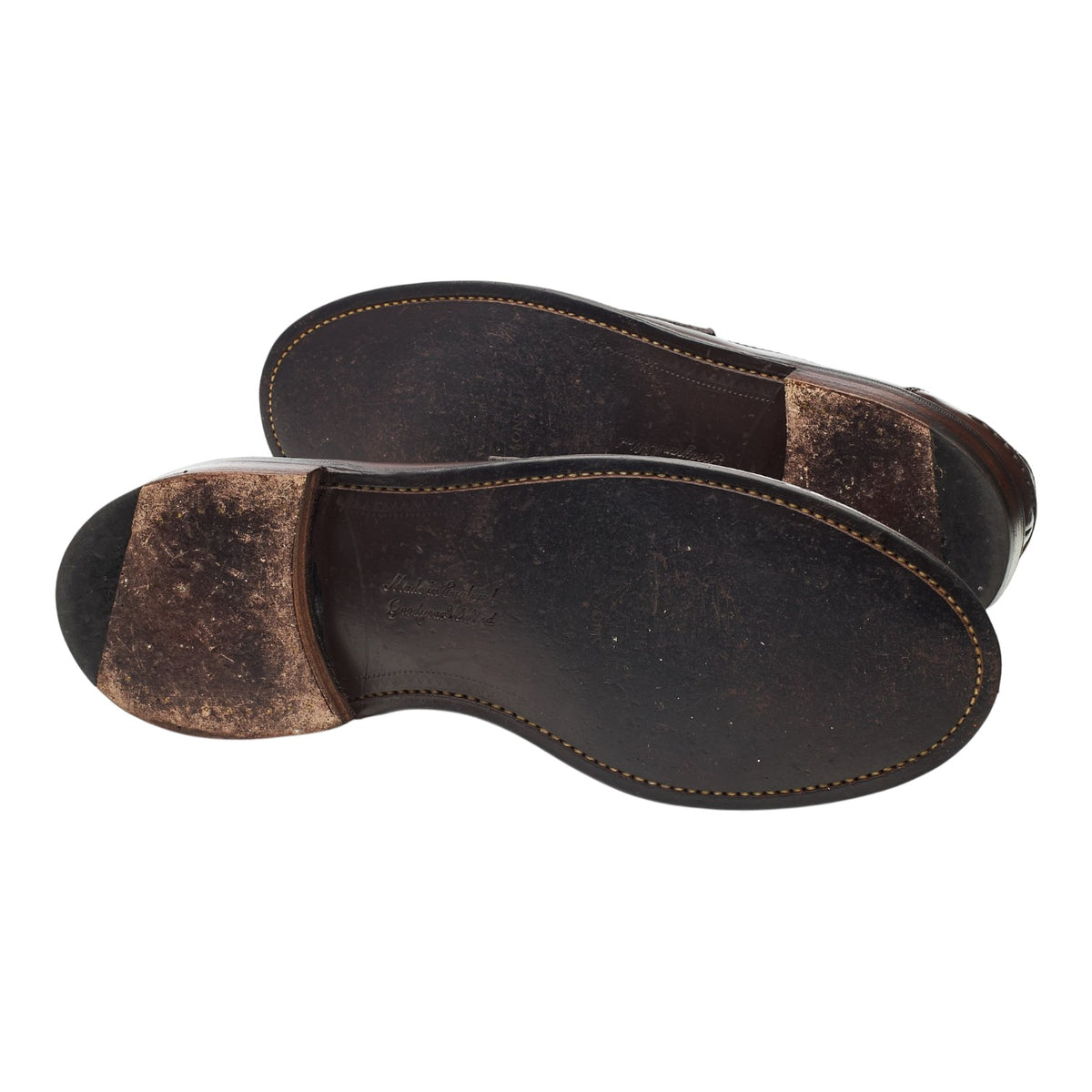 'Dorking' Dark Brown Leather Split Toe Loafers UK 8.5 F