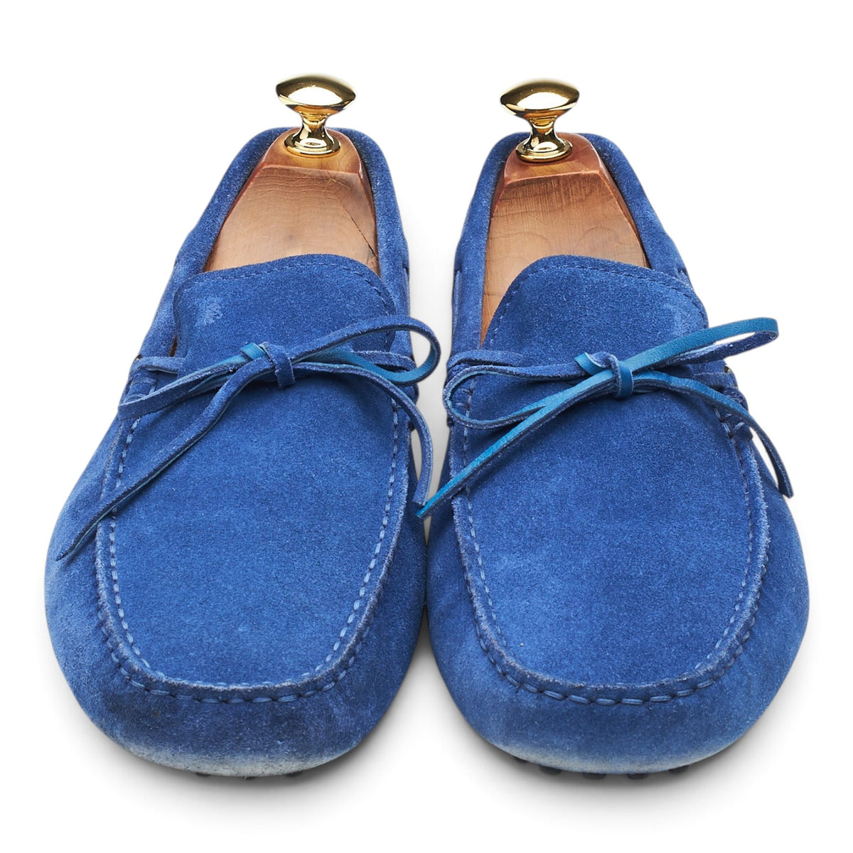 Gommino Blue Suede Driving Loafers UK 8