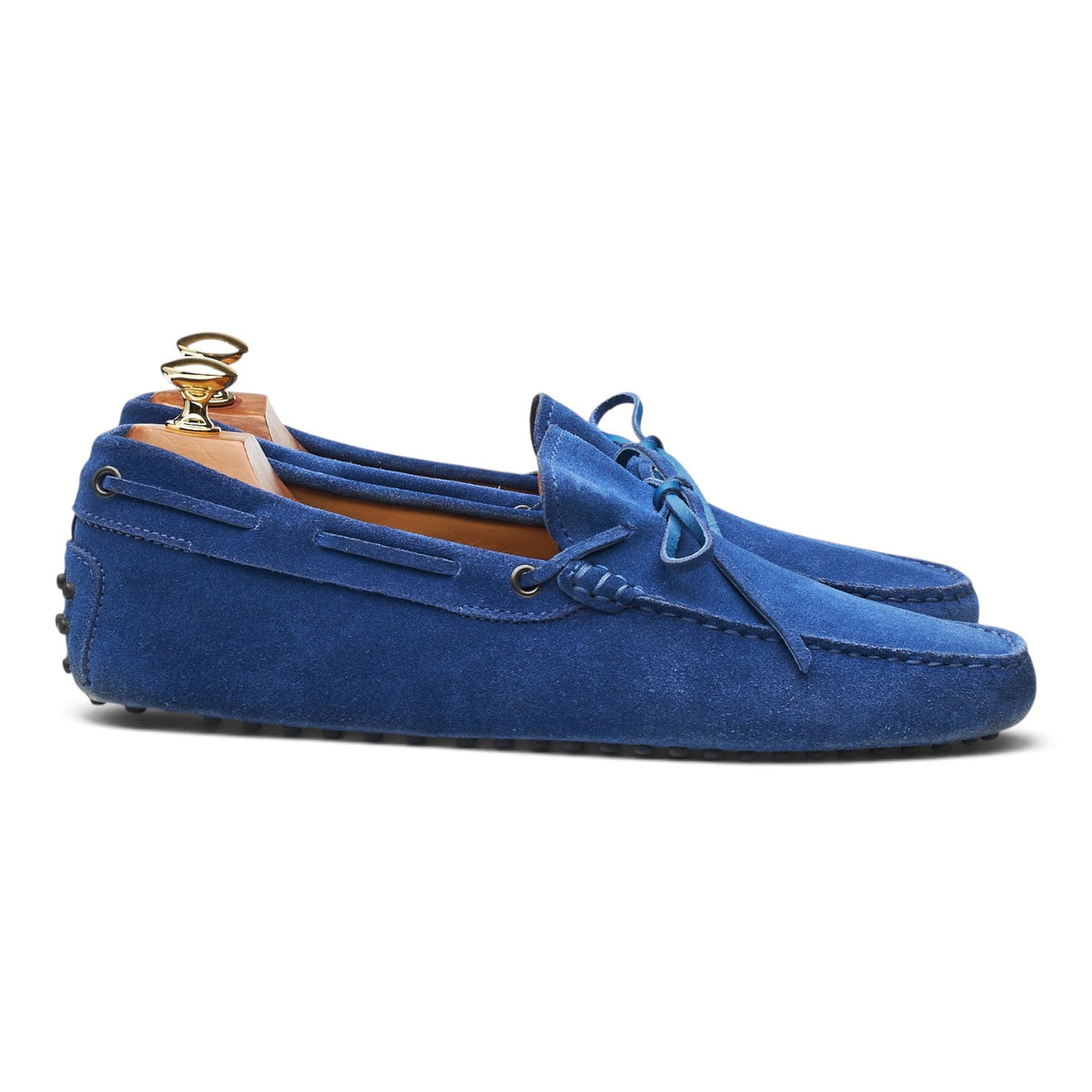 Gommino Blue Suede Driving Loafers UK 8