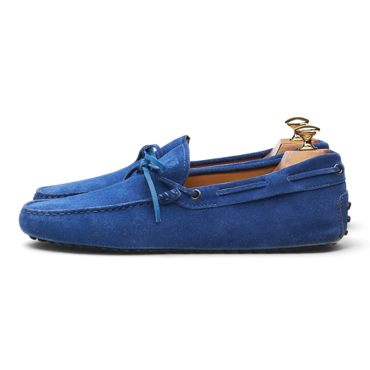 Gommino Blue Suede Driving Loafers UK 8