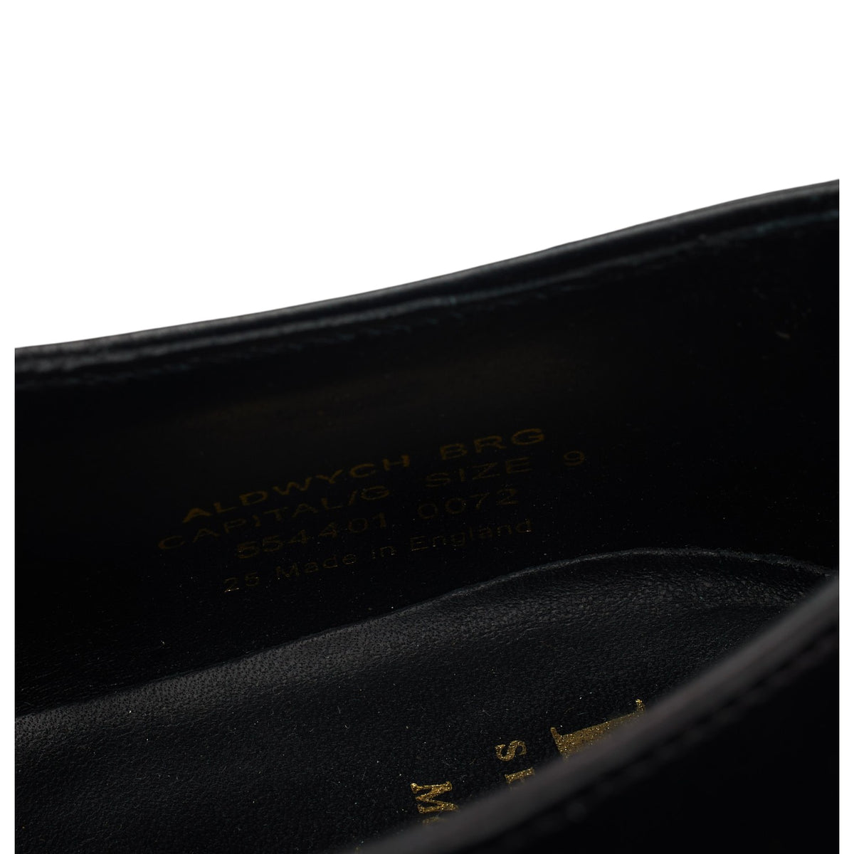 1880 'Aldwych' Black Leather Oxford UK 9 G