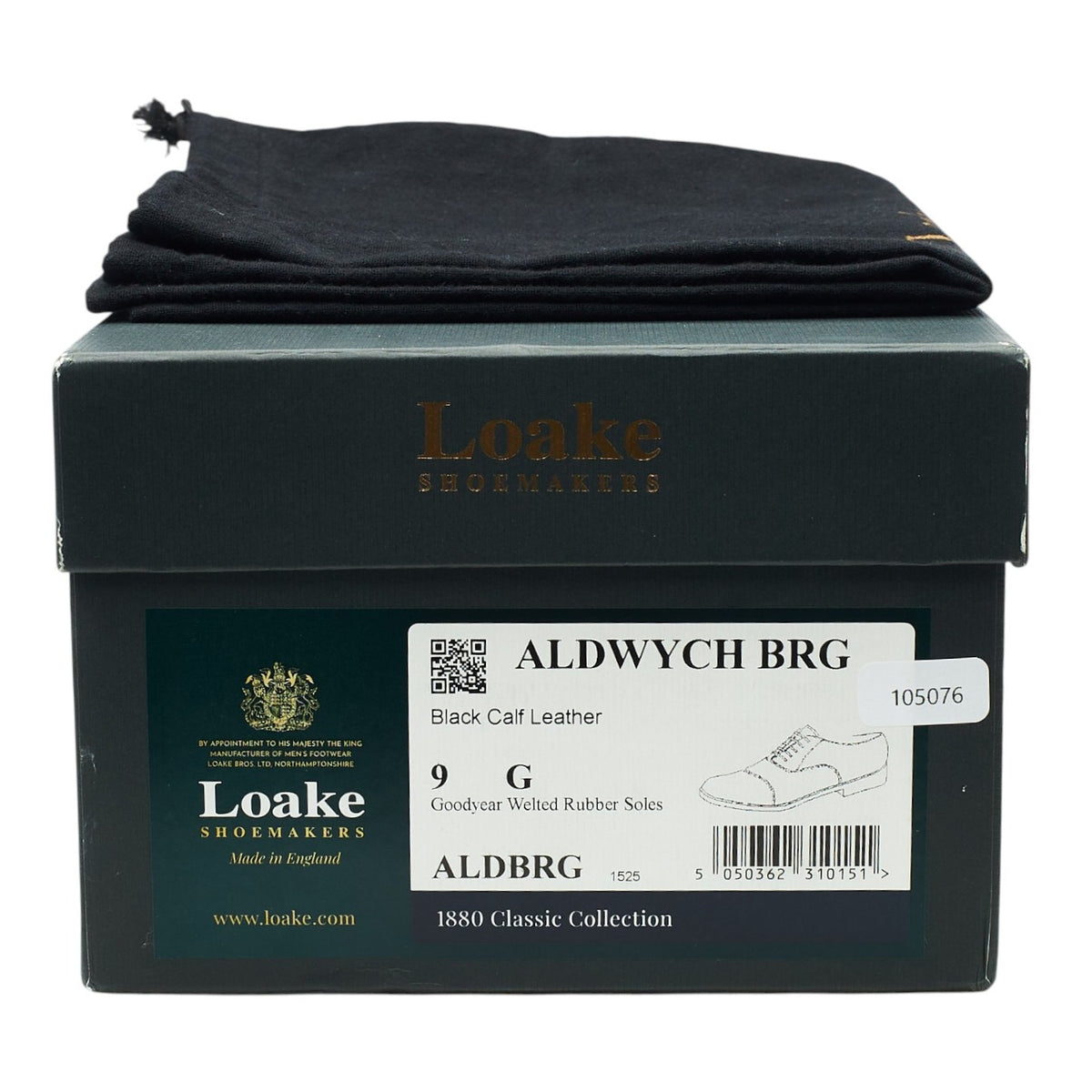 1880 'Aldwych' Black Leather Oxford UK 9 G