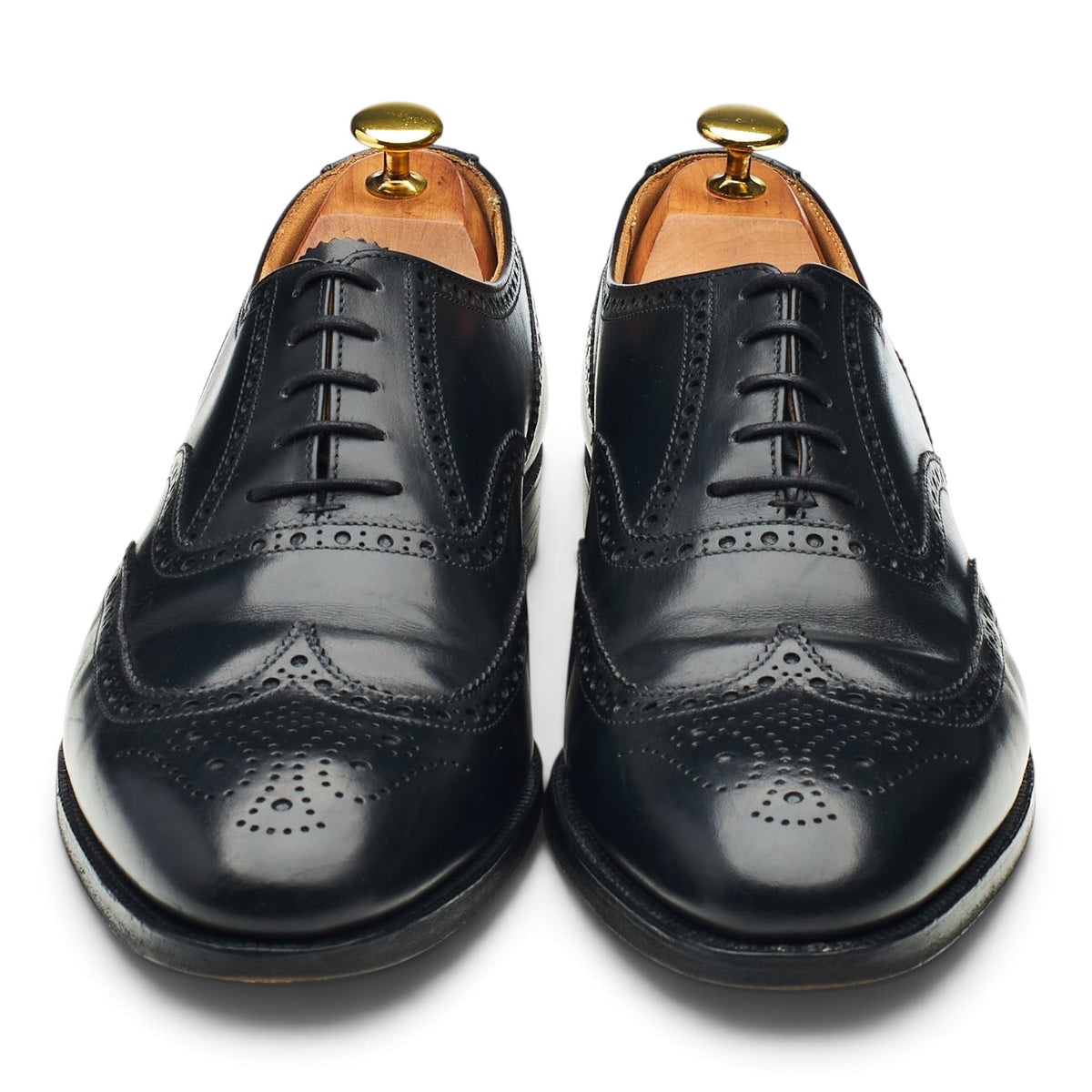 'Finsbury' Black Leather Oxford Brogues UK 8.5 F