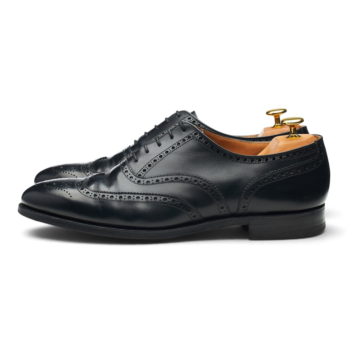 'Finsbury' Black Leather Oxford Brogues UK 8.5 F