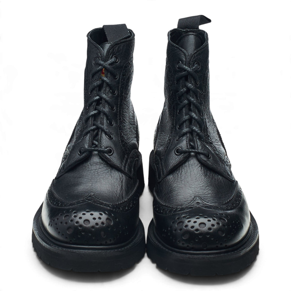 Women's 'Stephy' Black Leather Brogues Boots UK 5