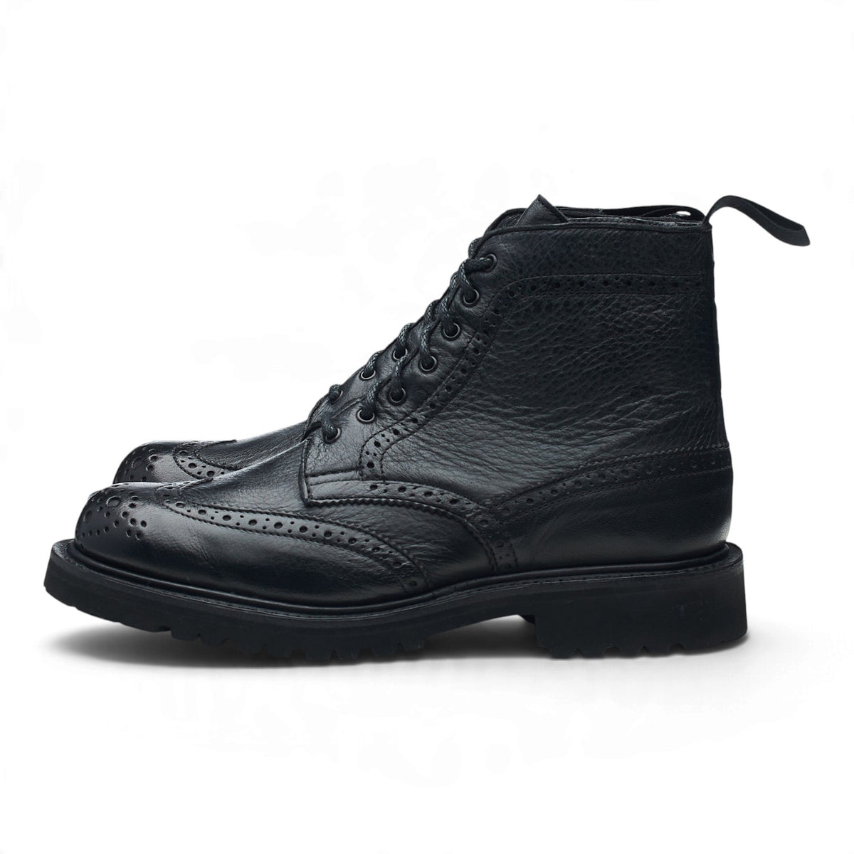 Women's 'Stephy' Black Leather Brogues Boots UK 5