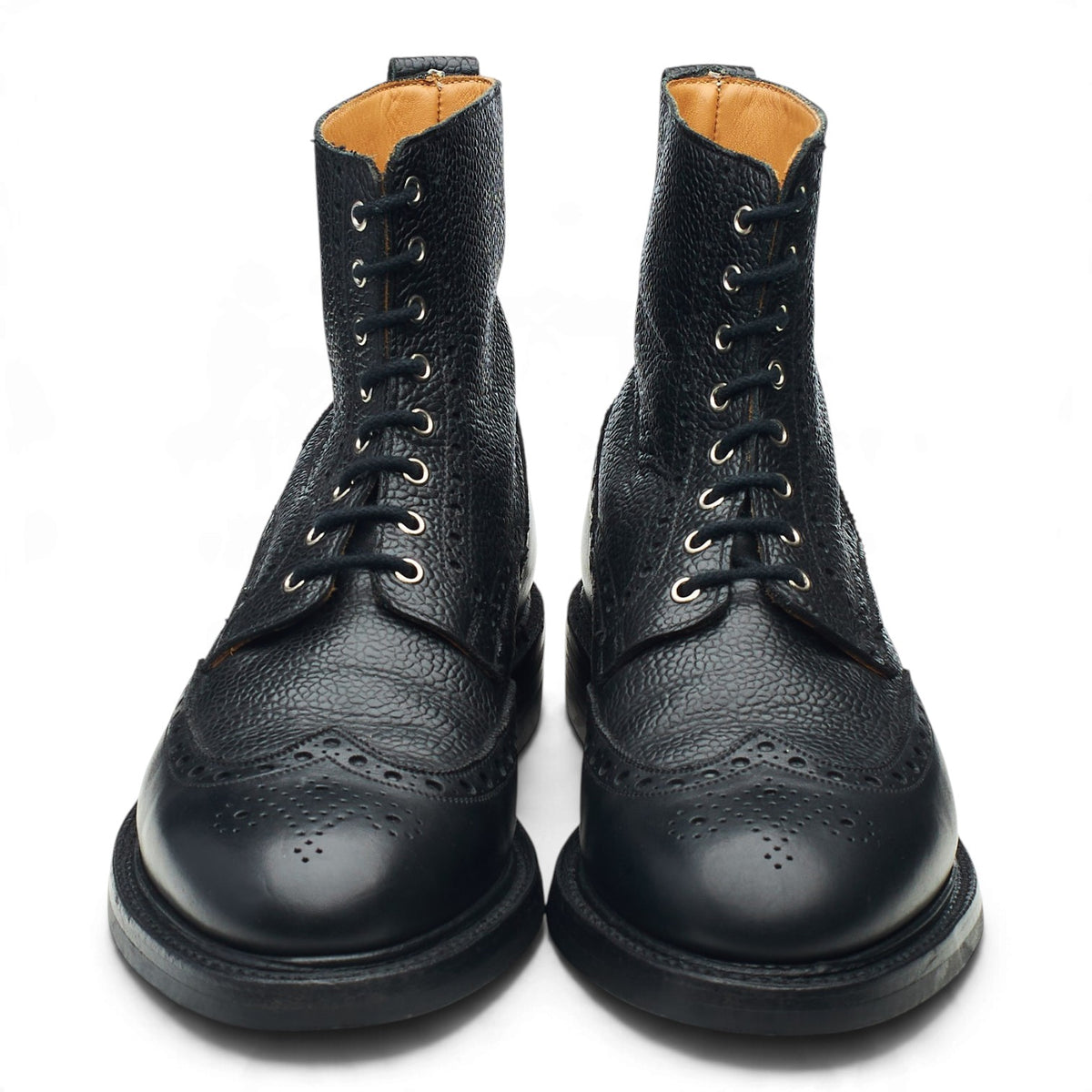 Women's 'Grace 2' Black Leather Brogue Boots UK 6 C