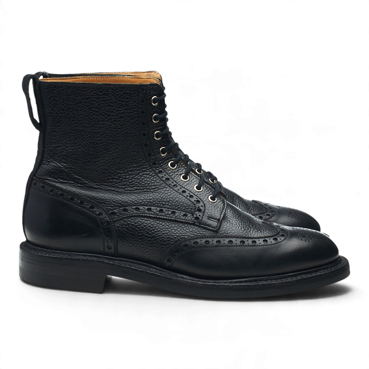 Women's 'Grace 2' Black Leather Brogue Boots UK 6 C