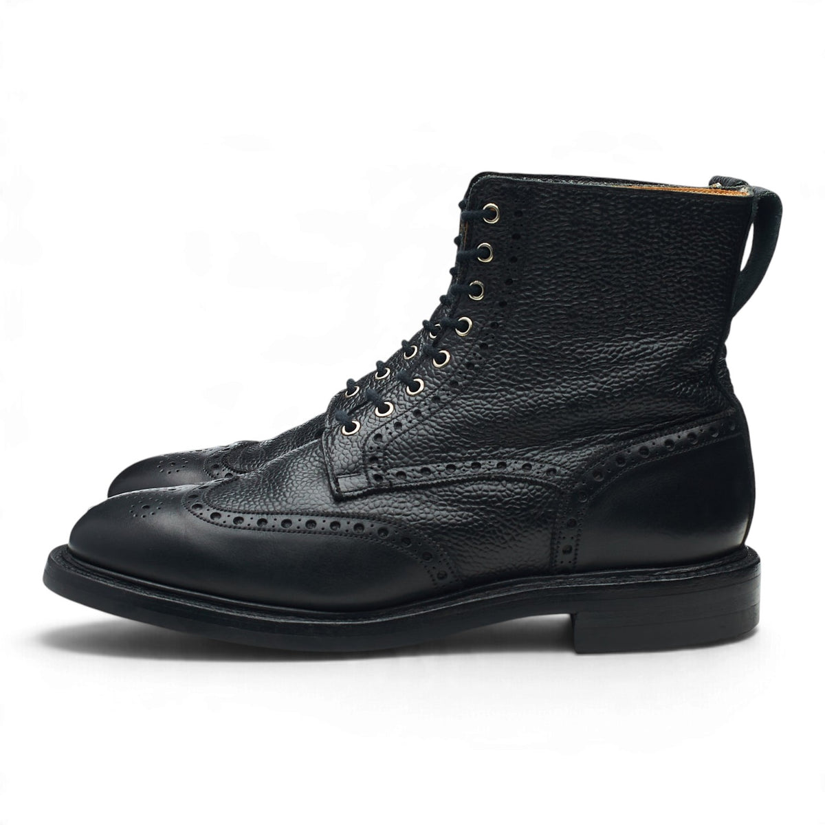 Women's 'Grace 2' Black Leather Brogue Boots UK 6 C