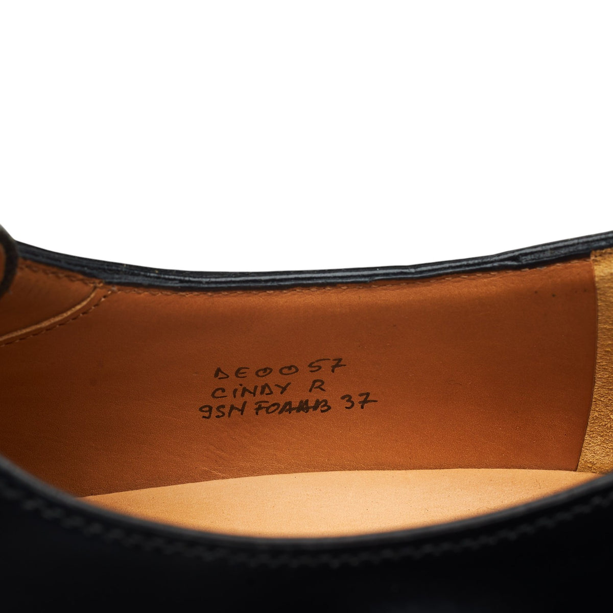 Women's 'Cindy' Black Leather Derby UK 4 EU 37