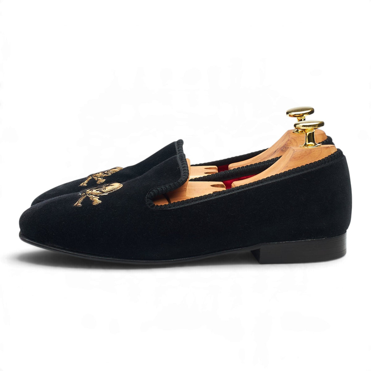 Women's Black Velvet Slippers UK 3.5