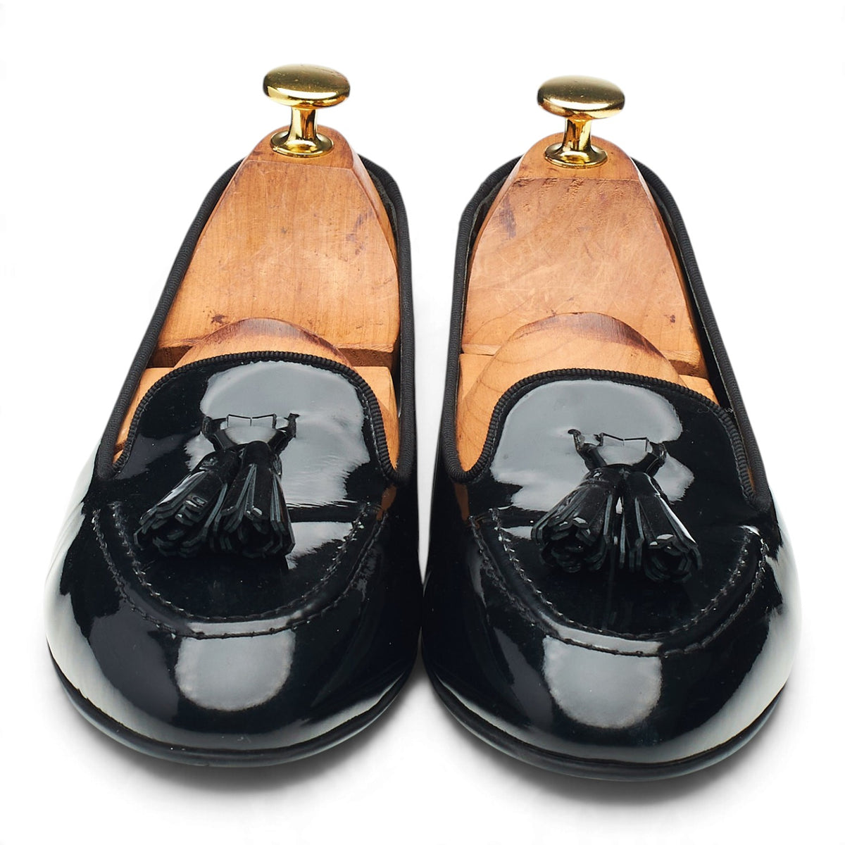 Women's 'Nina' Black Patent Leather Tassel Loafers UK 3.5 EU 36.5