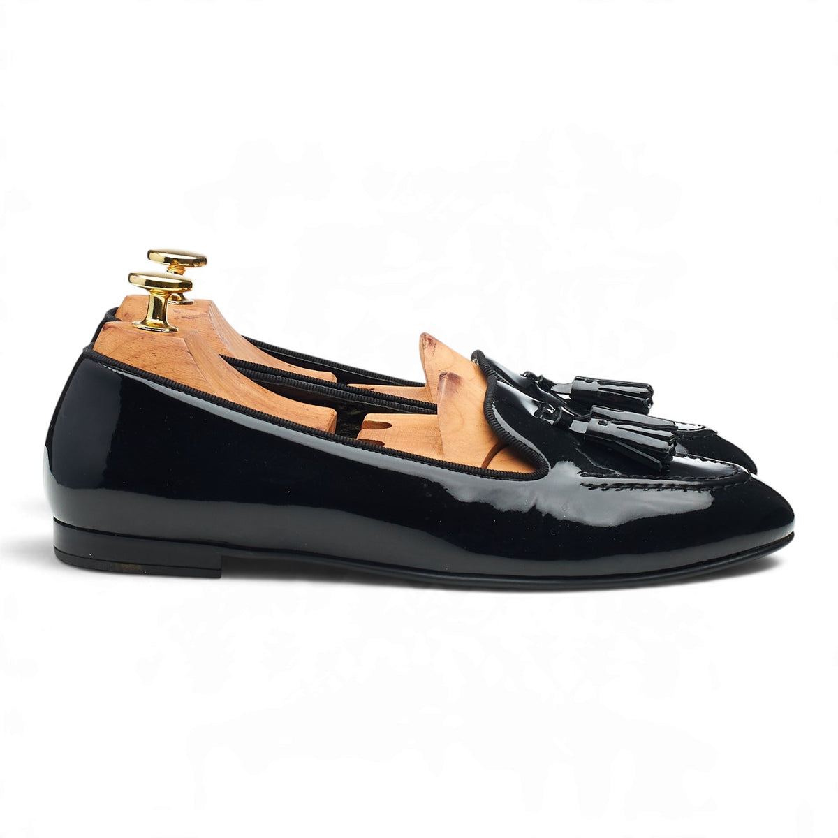 Women's 'Nina' Black Patent Leather Tassel Loafers UK 3.5 EU 36.5