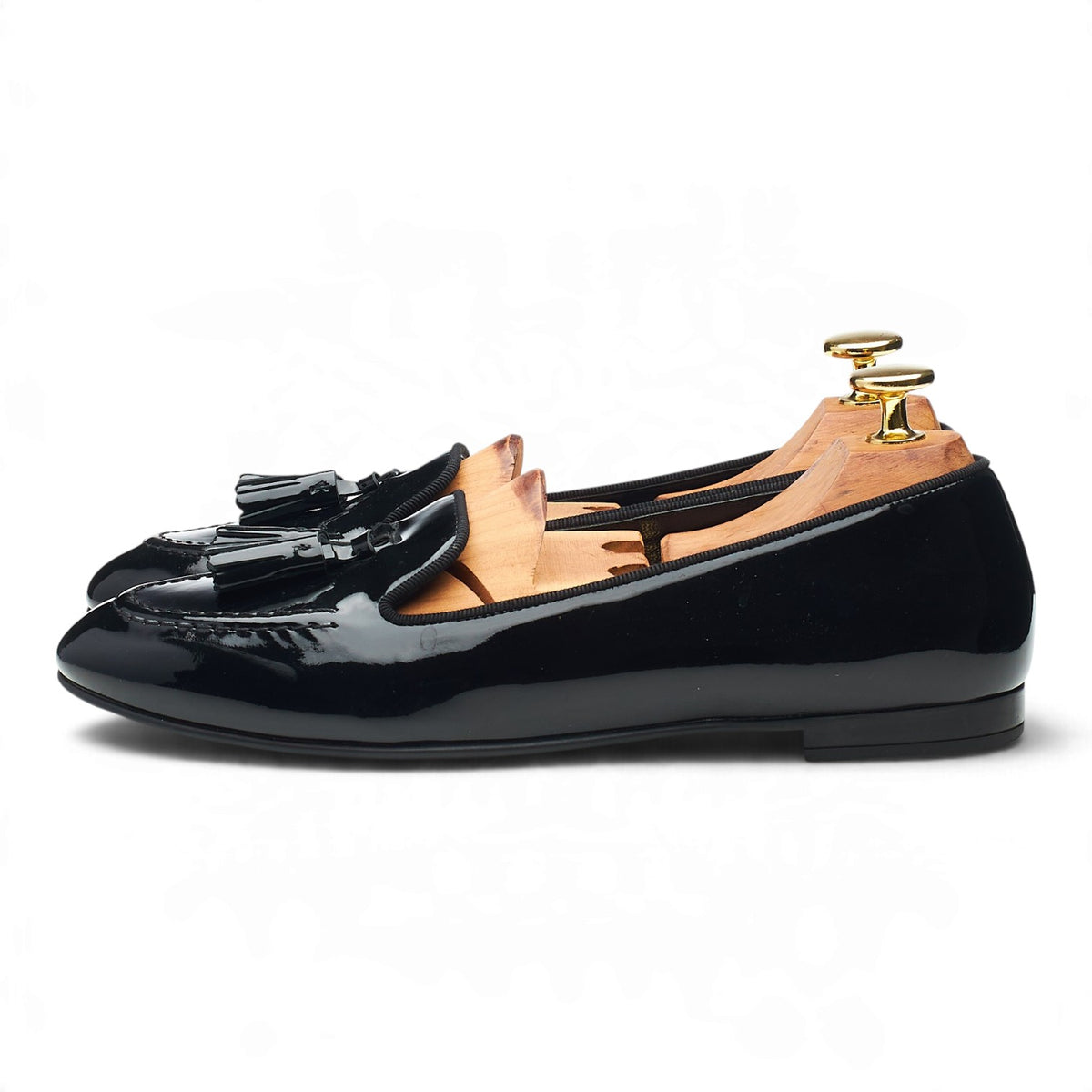 Women's 'Nina' Black Patent Leather Tassel Loafers UK 3.5 EU 36.5