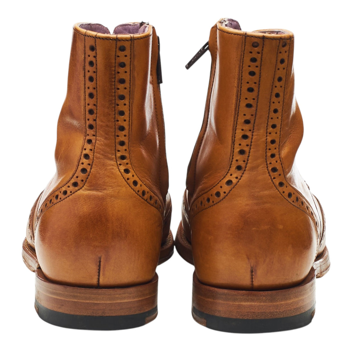 Women's 'Faye' Tan Brown Leather Brogue Boots UK 6 D
