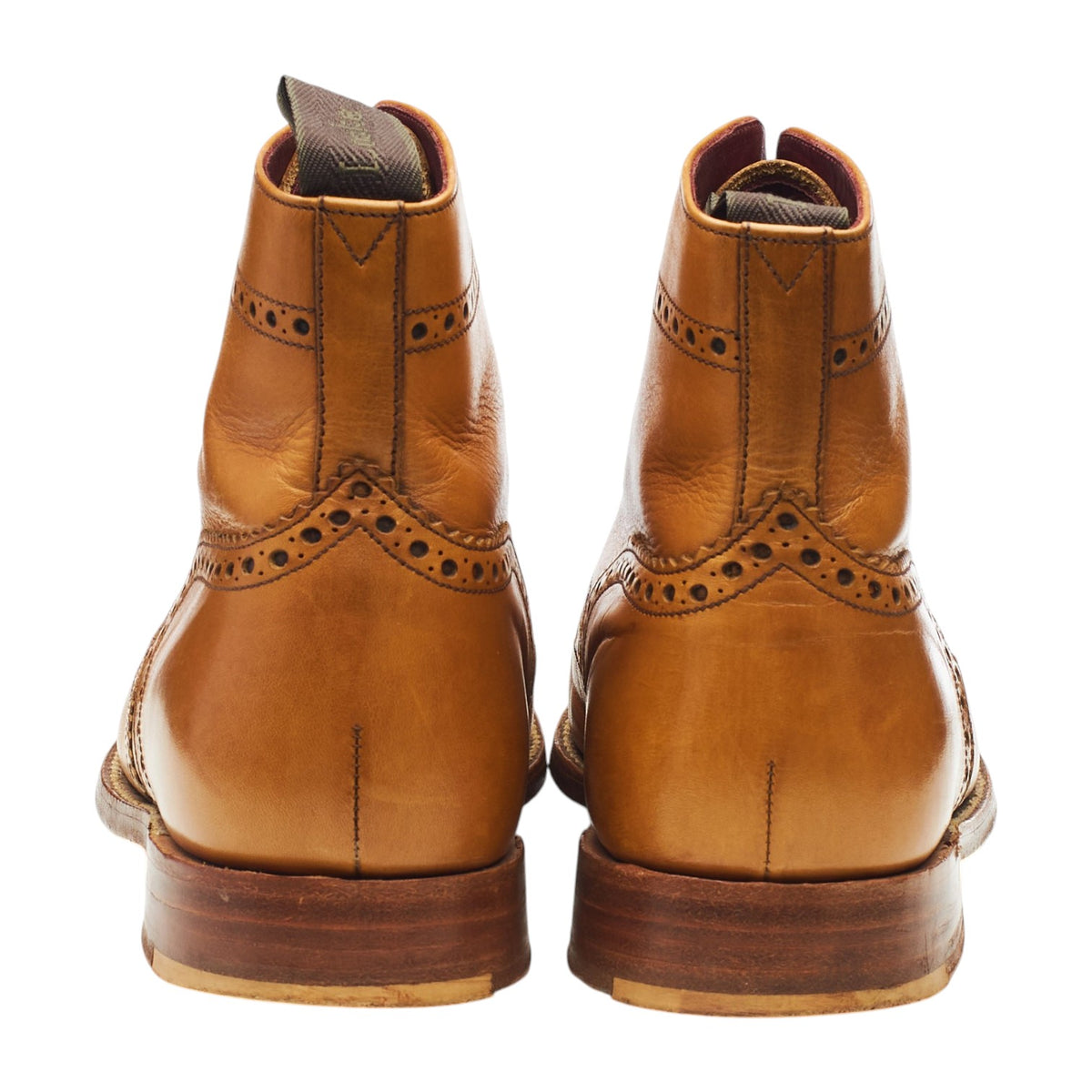 Women's 'Anne' Tan Brown Leather Brogues Boots UK 7.5 E