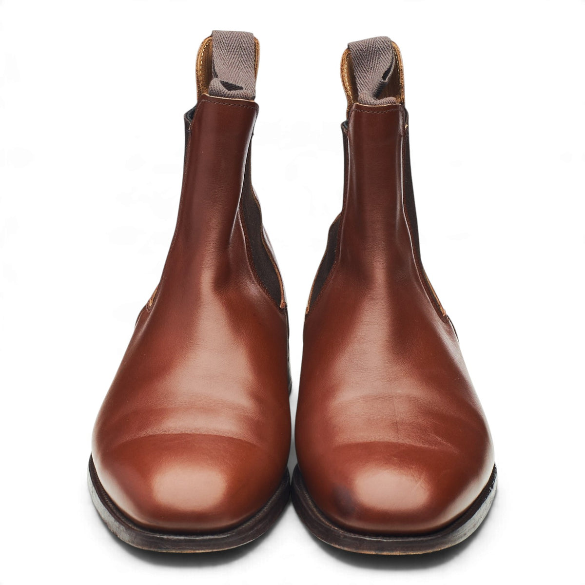 Women's Tan Brown Leather Chelsea Boots UK 8