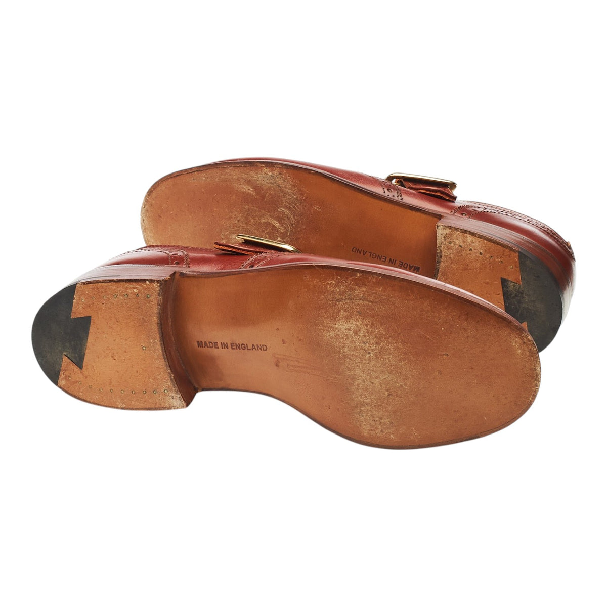 Women's 'Mary Jane' Tan Brown Leather Monk Strap Brogues UK 3.5