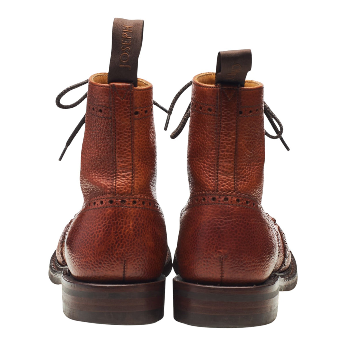 Women's 'Olivia' Tan Brown Leather Brogue Boots UK 5.5 D